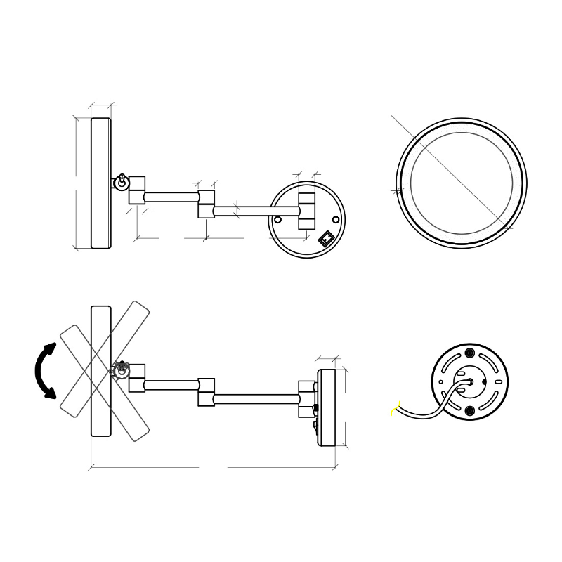 Argent LED Wall Mounted Magnifying Mirror - Cass Brothers