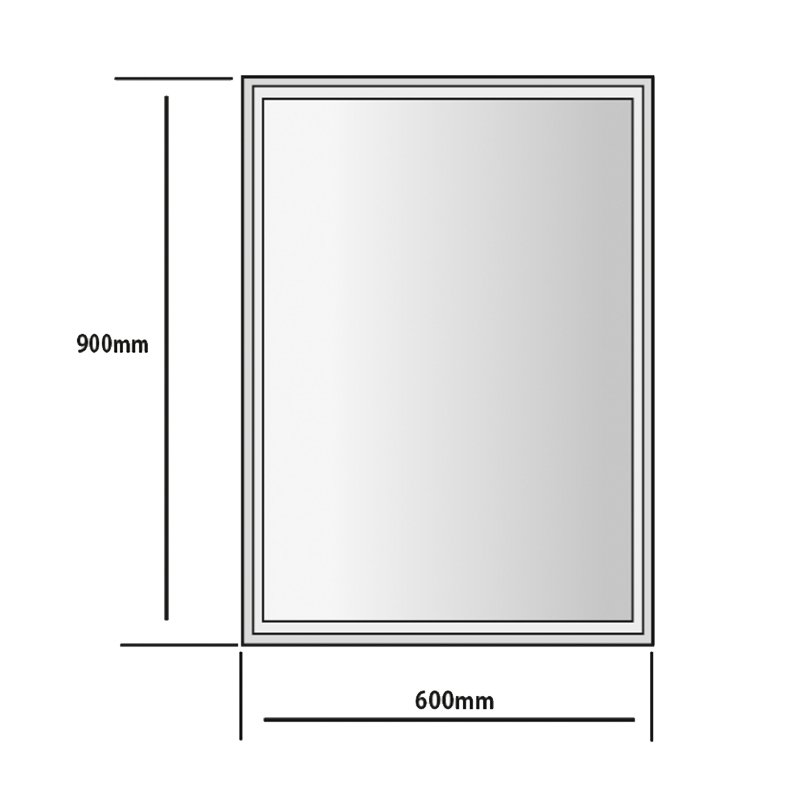 Argent Meno 600 Rectangular Mirror with Frosted Border - Cass Brothers