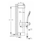 Argent Metro 100-600 Shower Rail Set - Chrome - Cass Brothers