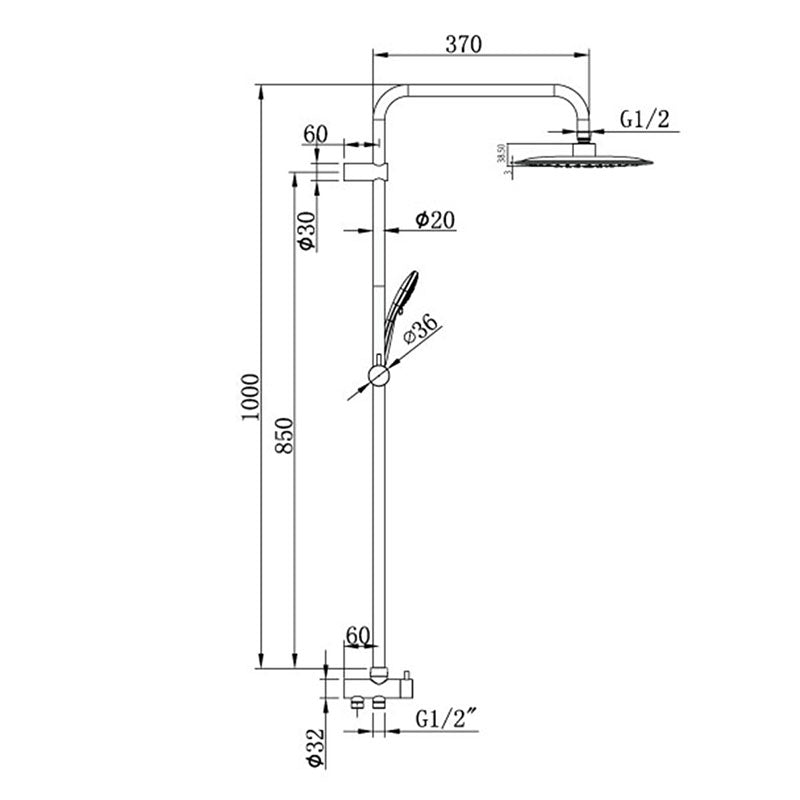 Argent Metro Twin Hose Shower System - Chrome - Cass Brothers