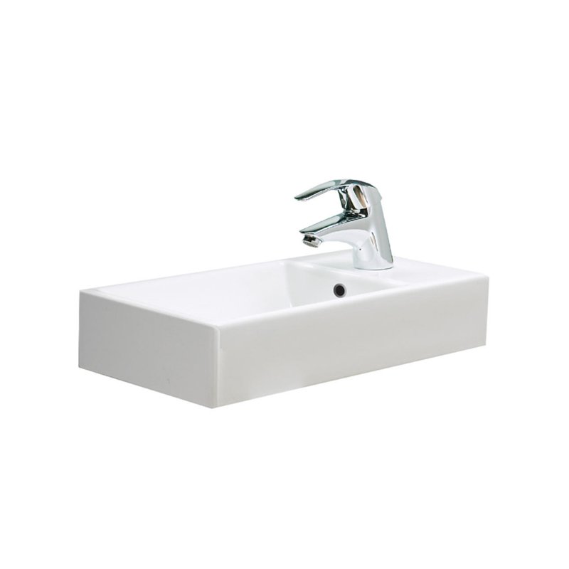 Argent Mode 460 Small Wash Basin with 1 Tap Hole - Gloss White - Cass Brothers