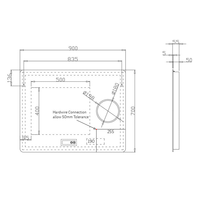 Argent Mondrian 900 Smart LED Mirror - Cass Brothers