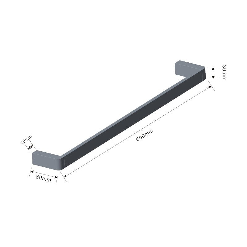 Argent Mondrian Neu 600 Towel Rail - Brushed Nickel - Cass Brothers