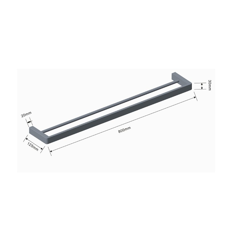 Argent Mondrian Neu 800 Double Towel Rail - Chrome - Cass Brothers