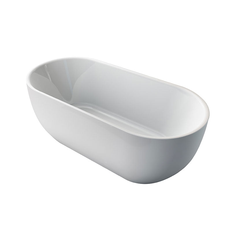 Argent Nova 1500mm Acrylic Oval Freestanding Bath With Overflow - Gloss White - Cass Brothers