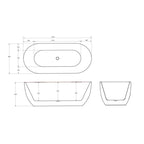 Argent Nova 1700 Oval Freestanding Bath Overflow - Cass Brothers
