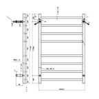 Argent Pace 600 8 Bar Heated Towel Rail - Cass Brothers