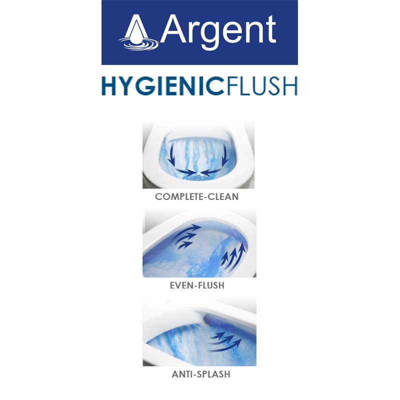 Argent Pace P-Trap Close Coupled Toilet with Hygienic Flush - Cass Brothers