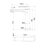 Argent Pace Tall Basin Mixer - Brushed Nickel - Cass Brothers