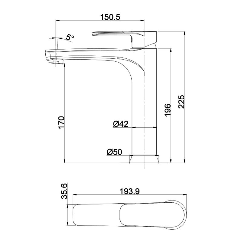 Argent Pace Tall Basin Mixer - Gun Metal - Cass Brothers