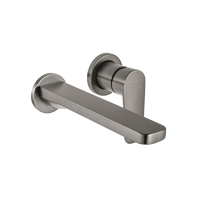 Argent Pace Wall Mounted Basin-Bath Mixer - Brushed Nickel - Cass Brothers