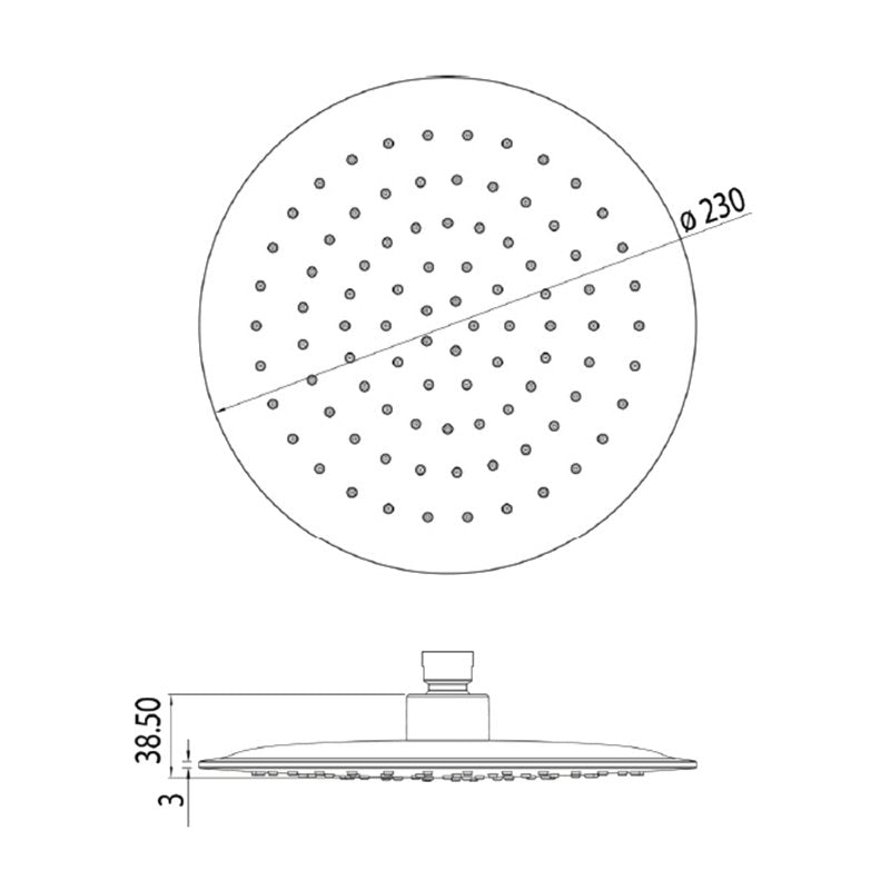 Argent Pallas 230 Overhead Shower - Chrome - Cass Brothers