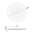 Argent Pallas 230 Overhead Shower - Gun Metal - Cass Brothers