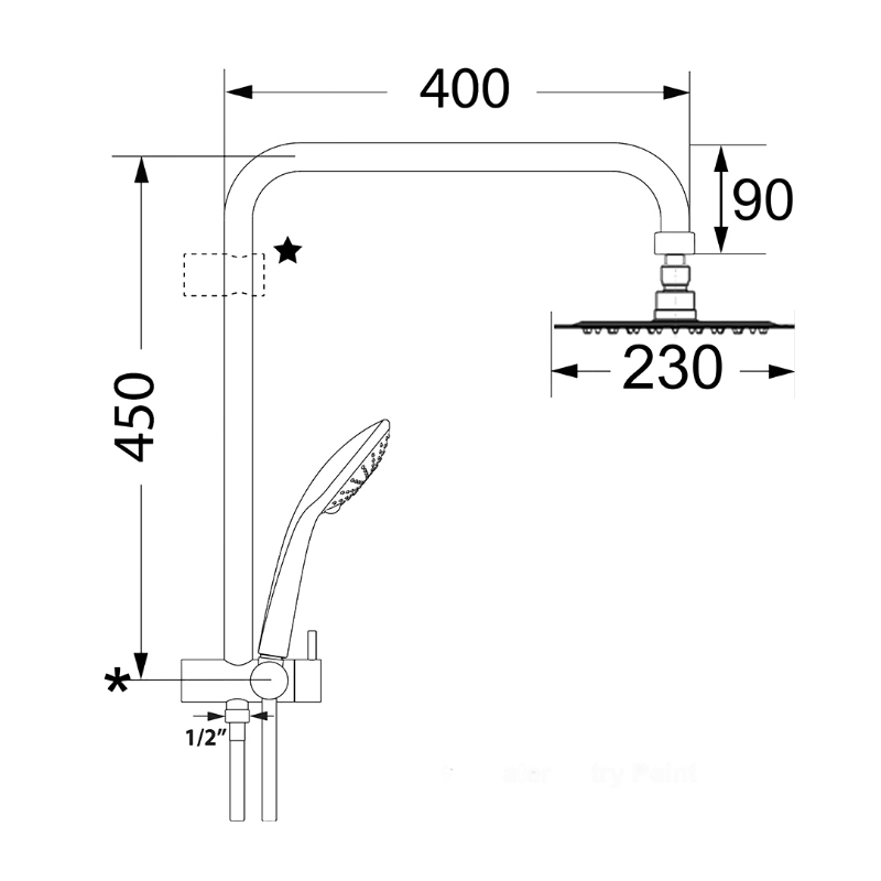 Argent Pallas Combination Shower - Chrome - Cass Brothers