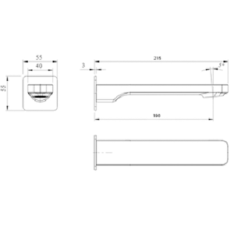 Argent Plateau 190 Basin Spout - Cass Brothers