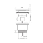 Argent Pop up Waste 32mm 2 piece - White Ceramic - Cass Brothers