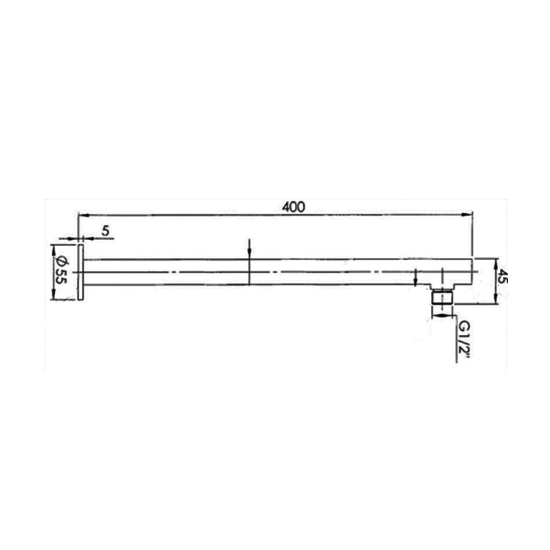 Argent Reach Straight Shower Arm - Chrome - Cass Brothers
