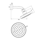 Argent Studio Classic 120 Overhead Shower with Essential Shower Arm - Chrome - Cass Brothers