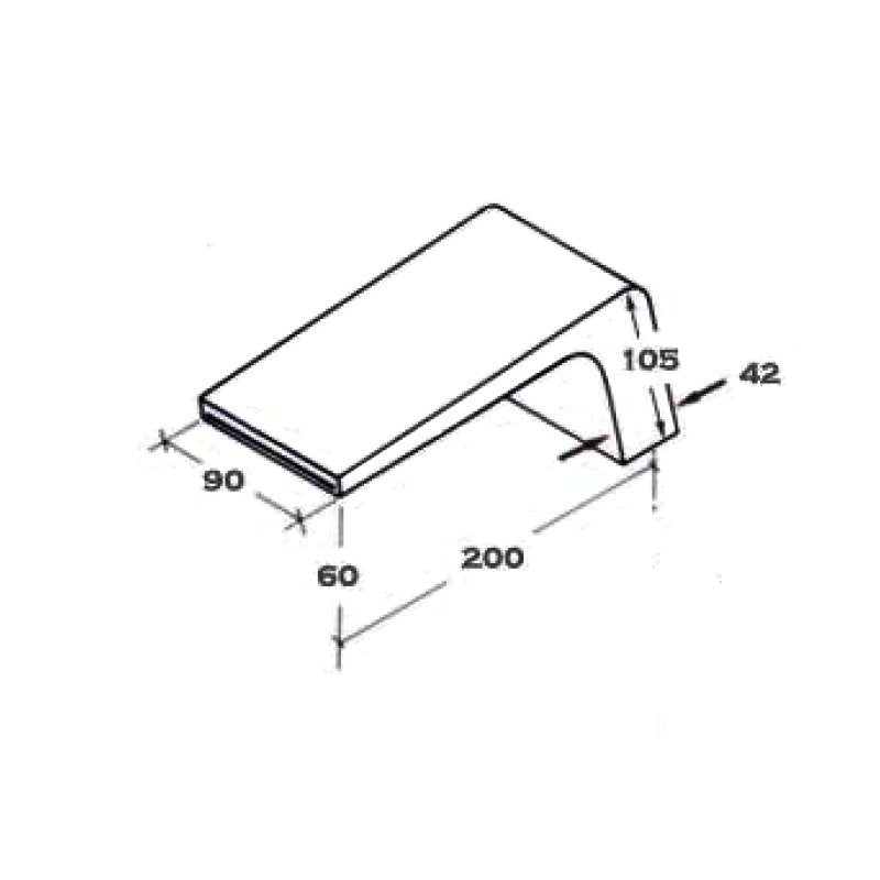 Argent Wave 90 Hob Mounted Bath Spout - Chrome - Cass Brothers
