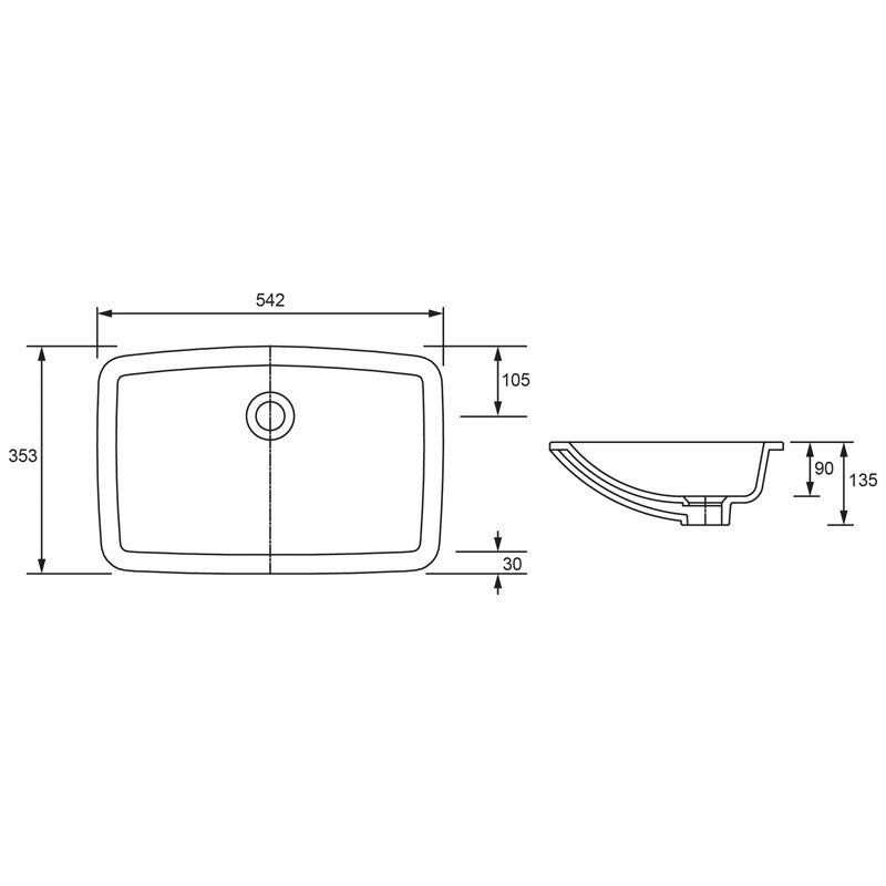 Argent Zen Under Counter Basin - Gloss White - Cass Brothers