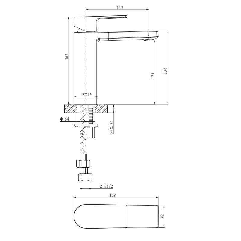 Argent Evoke Basin Mixer