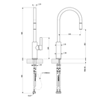 Armando Vicario Luz Gooseneck Pull-Out Mixer - Black - Cass Brothers