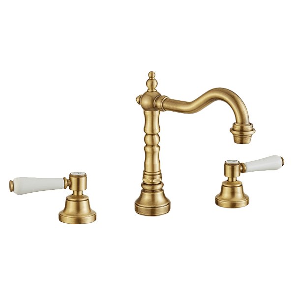 Armando Vicario Provincial 3 piece basin set with Lever Handles – Bronze - Cass Brothers