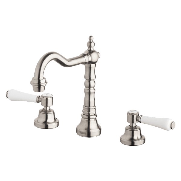 Armando Vicario Provincial 3 piece basin set with Lever Handles – Brushed Nickel - Cass Brothers