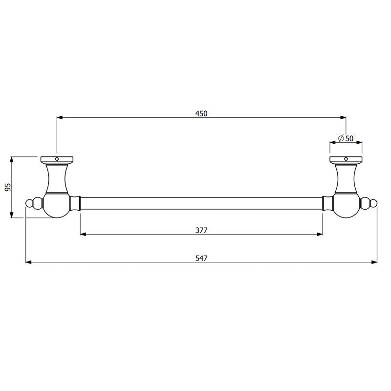 Armando Vicario Provincial 450mm Towel Rail - Cass Brothers