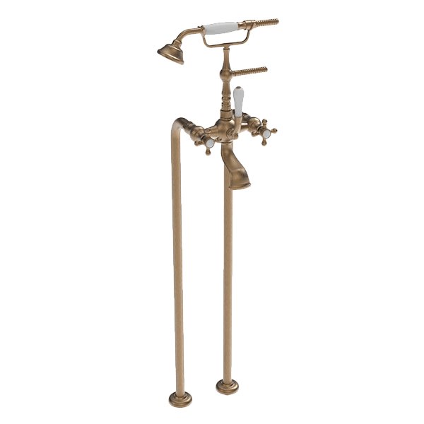 Armando Vicario Provincial Floor Mounted Bath Filler – Bronze - Cass Brothers