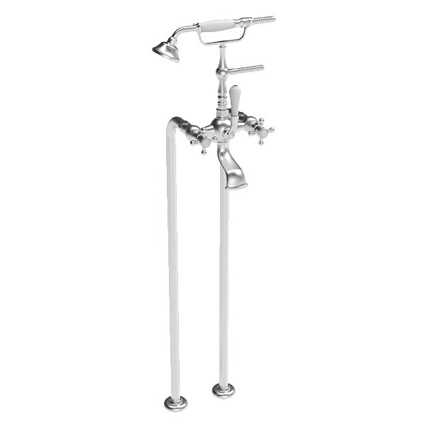 Armando Vicario Provincial Floor Mounted Bath Filler – Brushed Nickel - Cass Brothers