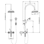 Armando Vicario Provincial Overhead Shower with Hand Shower - Brushed Nickel - Cass Brothers
