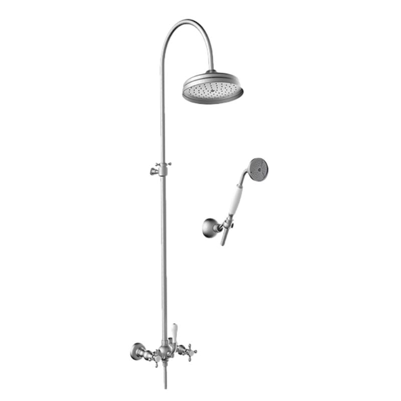 Armando Vicario Provincial Overhead Shower with Hand Shower - Brushed Nickel - Cass Brothers