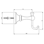 Armando Vicario Provincial Robe Hook - Chrome - Cass Brothers