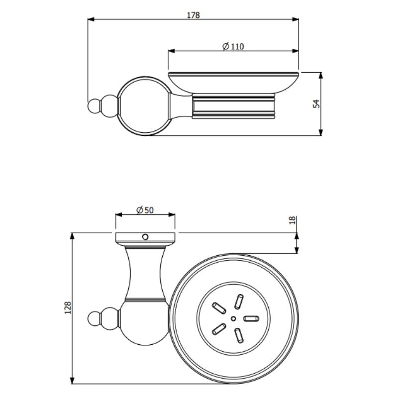 Armando Vicario Provincial Soap Dish - Chrome - Cass Brothers