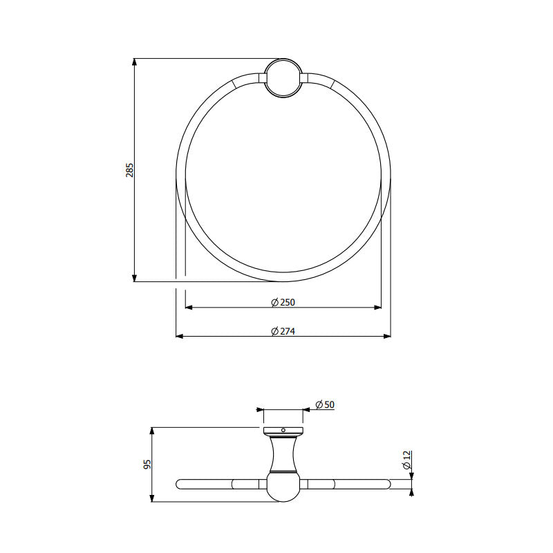 Armando Vicario Provincial Towel Ring - Chrome - Cass Brothers
