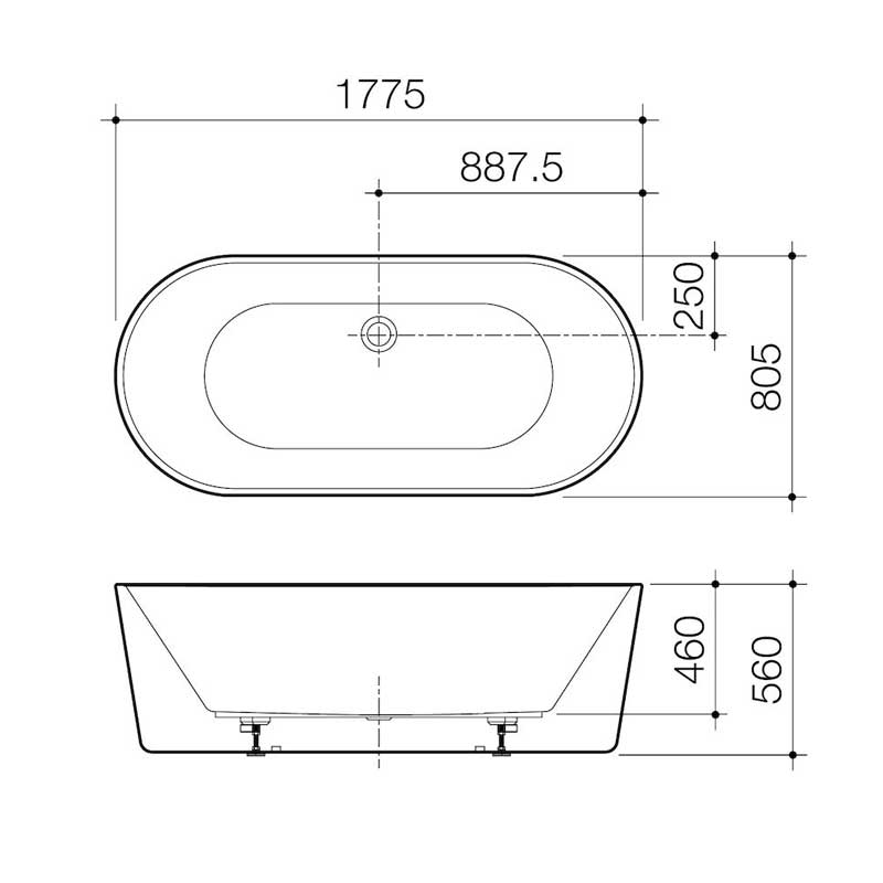 Caroma Aura 1800 Freestanding Bath Specification