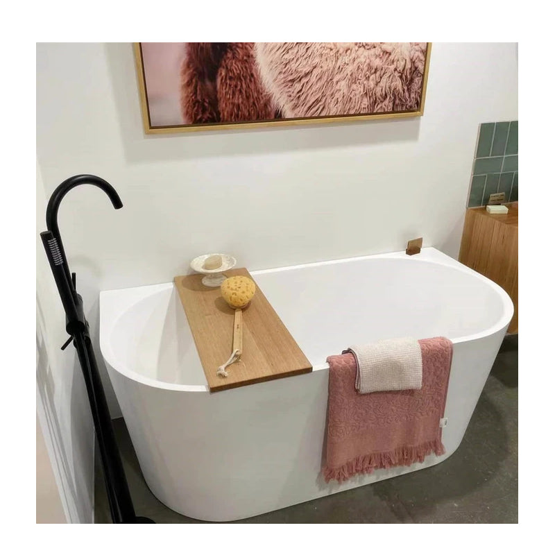 Cassa Auris - 1500mm - Matte White - Round Back to Wall Bathtub