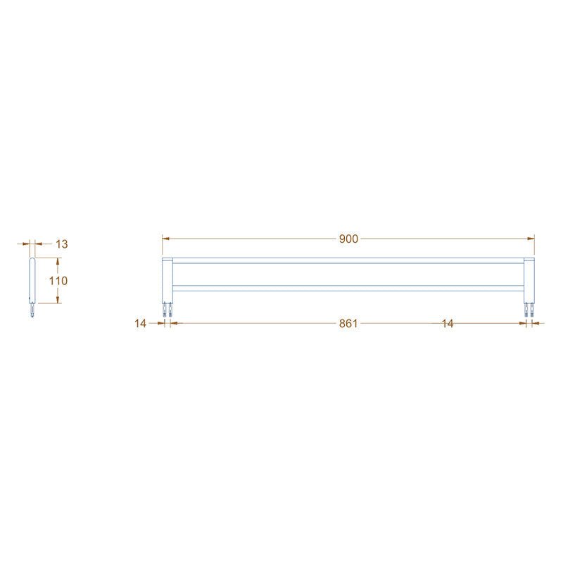 Avenir Artizen Double Towel Rail 900mm - Matte Black - Cass Brothers