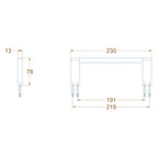 Avenir Artizen Single Towel Rail 230mm - Matte Black - Cass Brothers