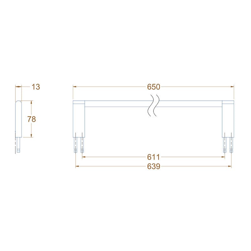 Avenir Artizen Single Towel Rail 650mm - Chrome - Cass Brothers