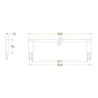 Avenir Artizen Single Towel Rail 650mm - Chrome - Cass Brothers