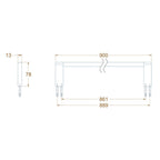 Avenir Artizen Single Towel Rail 900mm - Brushed Nickel - Cass Brothers