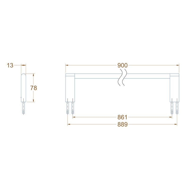 Avenir Artizen Single Towel Rail 900mm - Brushed Nickel - Cass Brothers