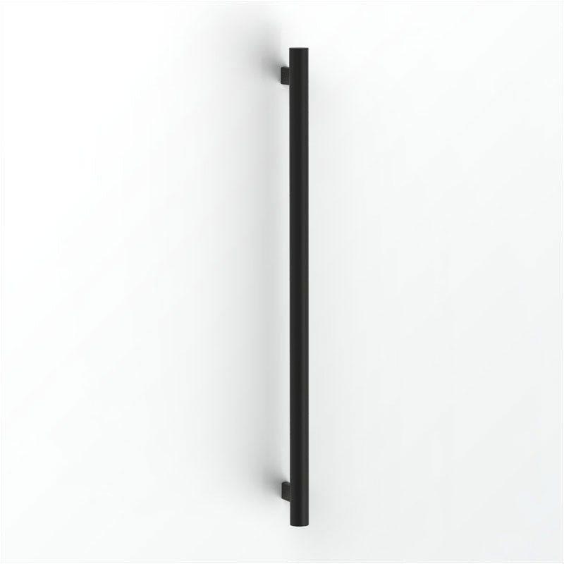 Matte Black Vertical Towel Rail Heated Avenir Grab Vertical Heated