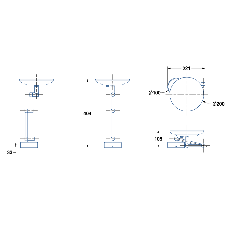 Avenir Universal LED Magnifying Mirror - Concealed - Cass Brothers