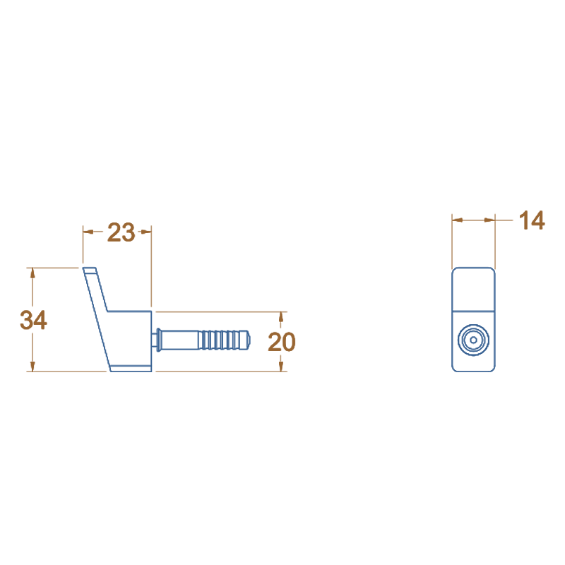 Avenir Universal Robe Hook AB - Brushed Nickel - Cass Brothers