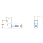 Avenir Universal Robe Hook AB - Brushed Nickel - Cass Brothers