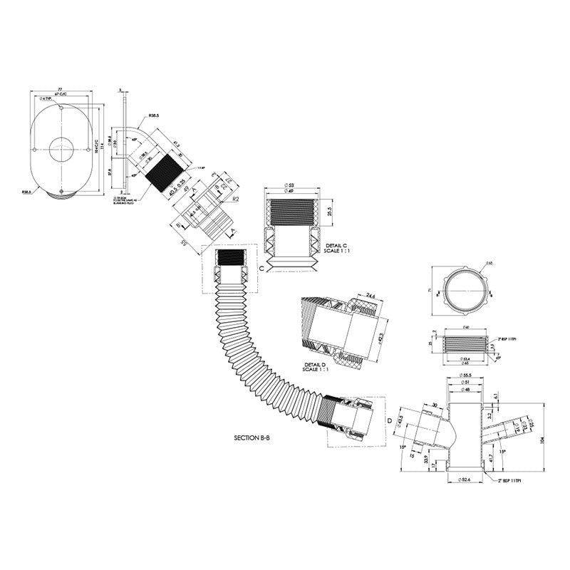 Reginox Side Wall By-Pass Kit Specification