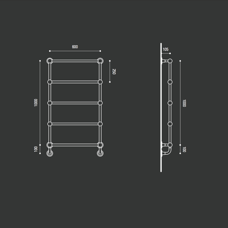Hydrotherm B-Series Electric Towel Rail - Chrome